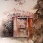 Drawing 40x50 cm pencil chalk italy Landscape of Italian town