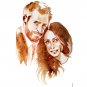 Harry and Meghan coffee watercolor portrait for royal wedding by yulia a. korneva