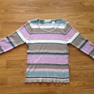 Women's JH Collectibles Multi Color Cotton 3/4 Sleeve Sweater Top Size: M Petite