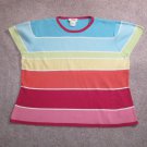 Women's Talbots Multi Color Striped Sweater Short Sleeves Size: XL