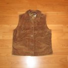 NWT Women's Eddie Bauer Suede Leather Vest Brown Button Front Size: S