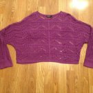 Women's Allen B by Allen Schwartz Purple Crochet Knitted Sweater Top Size: Large