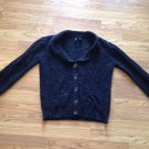Women's Jasonmaxwell Black Wool Blend Button Front Sweater Size: M