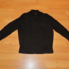 Women's Perry Ellis Sweater Argyle Sleeves 1/4 Zip Up Size: M