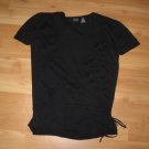 Women's Nicole by Nicole Miller Black Wrap Sweater Cotton & Rayon Size: M