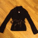 Say What ? USA Black Acrylic Metallic Long Sleeve Evening Sweater Size: L