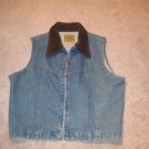 Women's Vintage Ami Denim Jean Vest with Corduroy Collar Size: M