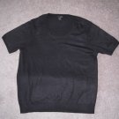 Women's Oobe Short Sleeve Sweater Black Plus Size: 3XL