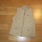 Women's Dress Barn Casual Cotton Vest Zip Up Khaki Size: S