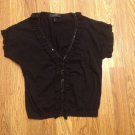 Women's Jessica Simpson Black Button Cardigan Sequin Accent Sweater Size: Small