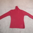 Women's Basic Editions Cowl Neck Sweater Red Glitter Sparkle Ribbed Top Size: XL