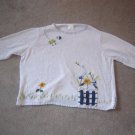 Women's Style Studio Sweater Scenic Bees & Flowers Embroidery Plus Size: 3X