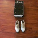 New In Box Women's ETONIC Golf Shoes Size 5M Soft Spike White & Tan *Excellent*