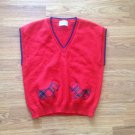 Women's Pendleton Red Virgin Wool Vest Sweater  Scottish Terrier Size: S