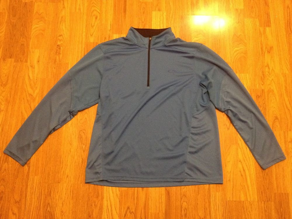 Men's Champion Blue Light Weight Sport Pullover Athletic 1/4 Zip Shirt ...