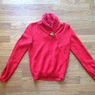 Women's Ralph Lauren Red Cotton Long Sleeve Crew High Neck Sweater Size: S