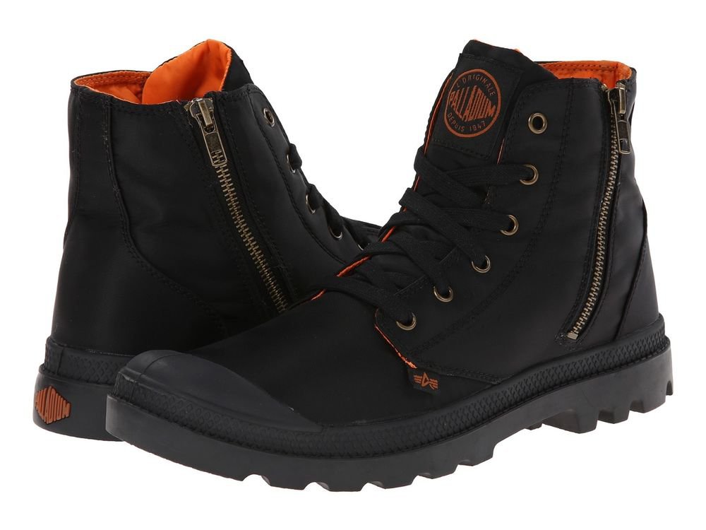 PALLADIUM PAMPA HI ZIP MA 1 Black Orange Nylon Boot 03233015 70 