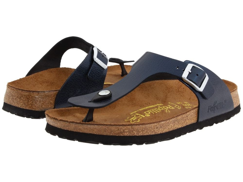 Birkenstock PAPILLIO / GIZEH Blue Metallic Leather Sandal 268591 / $120 ...