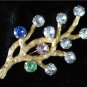 Vintage Gold Filled" Van Dell"  Beautiful Rhinestone Tree Pin Sweater Bling