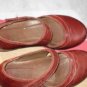 DANSKO Harlow Burnished Red Mary Jane Leather Clog Heels 38 7.5 8 Velco
