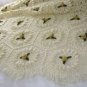 Afgan Yellow Roses Handmade Bedding 85X98 Blanket Throw Crochet Unique Tassels