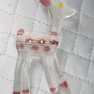 VINTAGE BAKELITE ERA VINTAGE YELLOW EYE REVERSED CARVED BAMBI DEER CHRISTMAS PIN