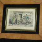 Two Original Etching by John Leech (1819-64) Horse Fox Hunt Hounds Old Art