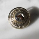 Vintage Intaglio Reversed Painted Domed Crystal Horse Pin