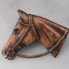 Vintage Copper Horse Head Pin... English or Racing Brooch