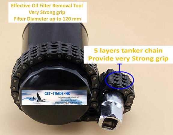 Oil filter removal tool - 5 layers chain;strong grip;removal filter up to 120 mm