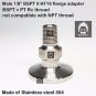 Male BSPT 1/8"  X KF16 flange stainless steel vacuum adapter BSPT = PT Rc