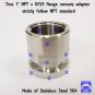 True 1"  NPT Female X KF25 flange stainless steel vacuum adapter FNPT