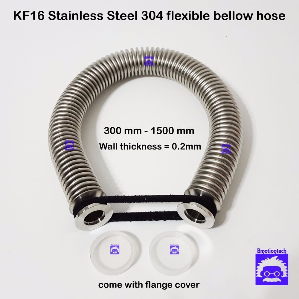 KF16 flange Stainless steel 304 vacuum flexible bellow hose wall thk