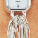 STERLING SILVER 7-8" ADJUSTABLE LIQUID SILVER 15 STRAND MOP FACE WATCH