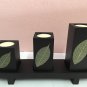 Unique Modern Candlestick-Tea Light Holders Set Mango Wood ,Black, Handmade
