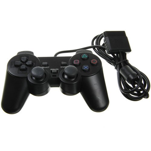 New 1X Black Twin Shock Game Controller Joypad Pad for Sony PS2 Playstation 2