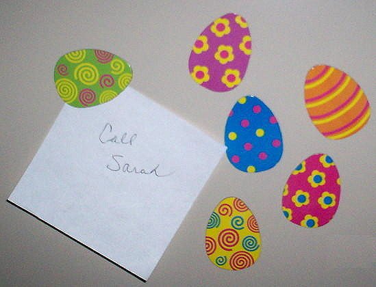 NEW EASTER EGG MAGNETS 12 Pc Set Spring Holiday Kitchen Magnetic Colored Eggs