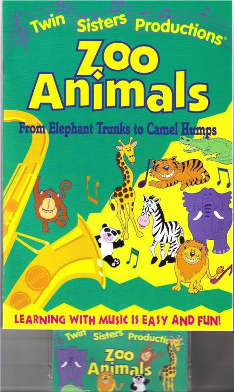TWIN SISTERS ZOO ANIMALS Book Cassette Kids 2 pc Set