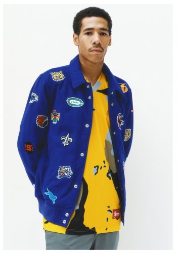 SUPREME FRANCHISE VARSITY 14FW BADGED WOOLEN BASEBALL UNIFORM JACKET
