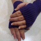Purple fingerless mittens