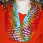 womans handmade fruit punch, multi-color knitted cowl
