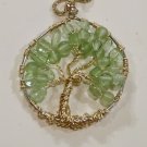green glass bead Tree of Life necklace