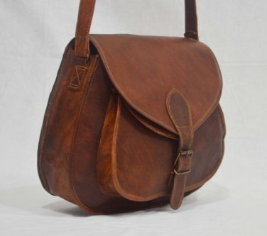 real leather vintage purse sling Handmade ladies satchel brown bag