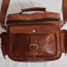 real leather vintage messenger stylish Handmade brown briefcase bag for camera