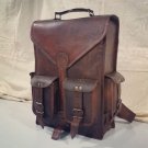 Real goat hide rucksack back pack unisex genuine leather messenger laptop bag