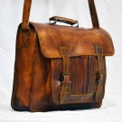 real leather vintage messenger sling Handmade brown briefcase genuine bag