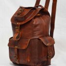 Real goat rucksack back pack unisex genuine leather bag with pockets outside