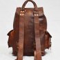 Real goat rucksack back pack unisex genuine leather bag with pockets outside