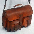 real leather vintage messenger sling Handmade genuine briefcase brown nature bag