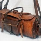 Real goat hide travel luggage overnight weekend cross body bag  round briefcase